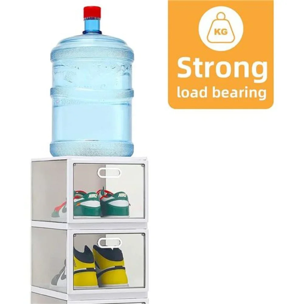 Set of 8 Foldable Shoe Storage Box, 4 Layers Stackable Shoe Organizer